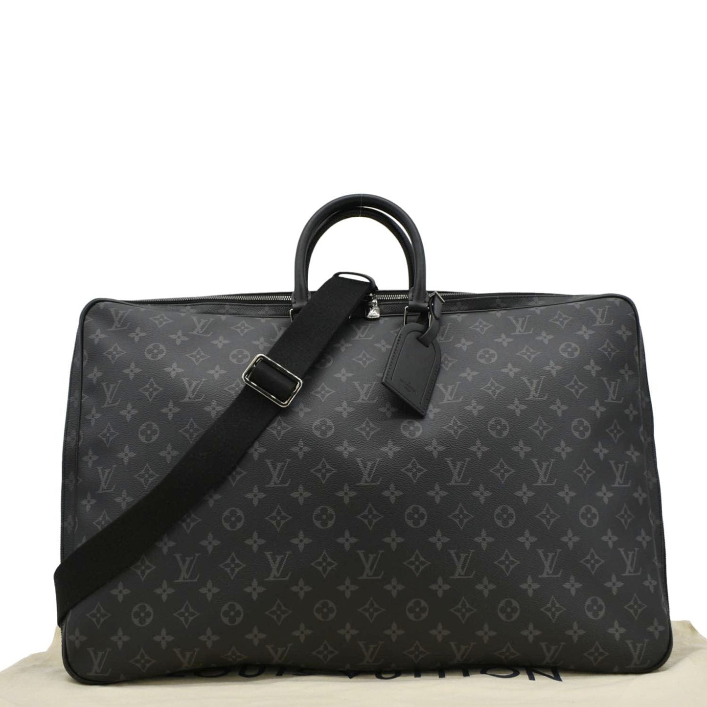 LOUIS VUITTON 2 Hangers Monogram Eclipse Garment Cover Bag Black