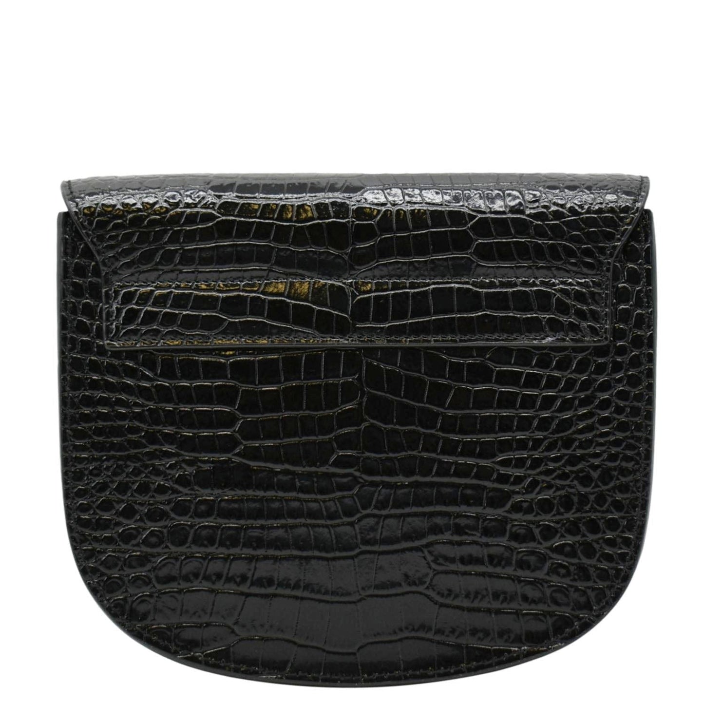 SAINT LAURENT Kaia Small Embossed Leather Satchel Bag Black