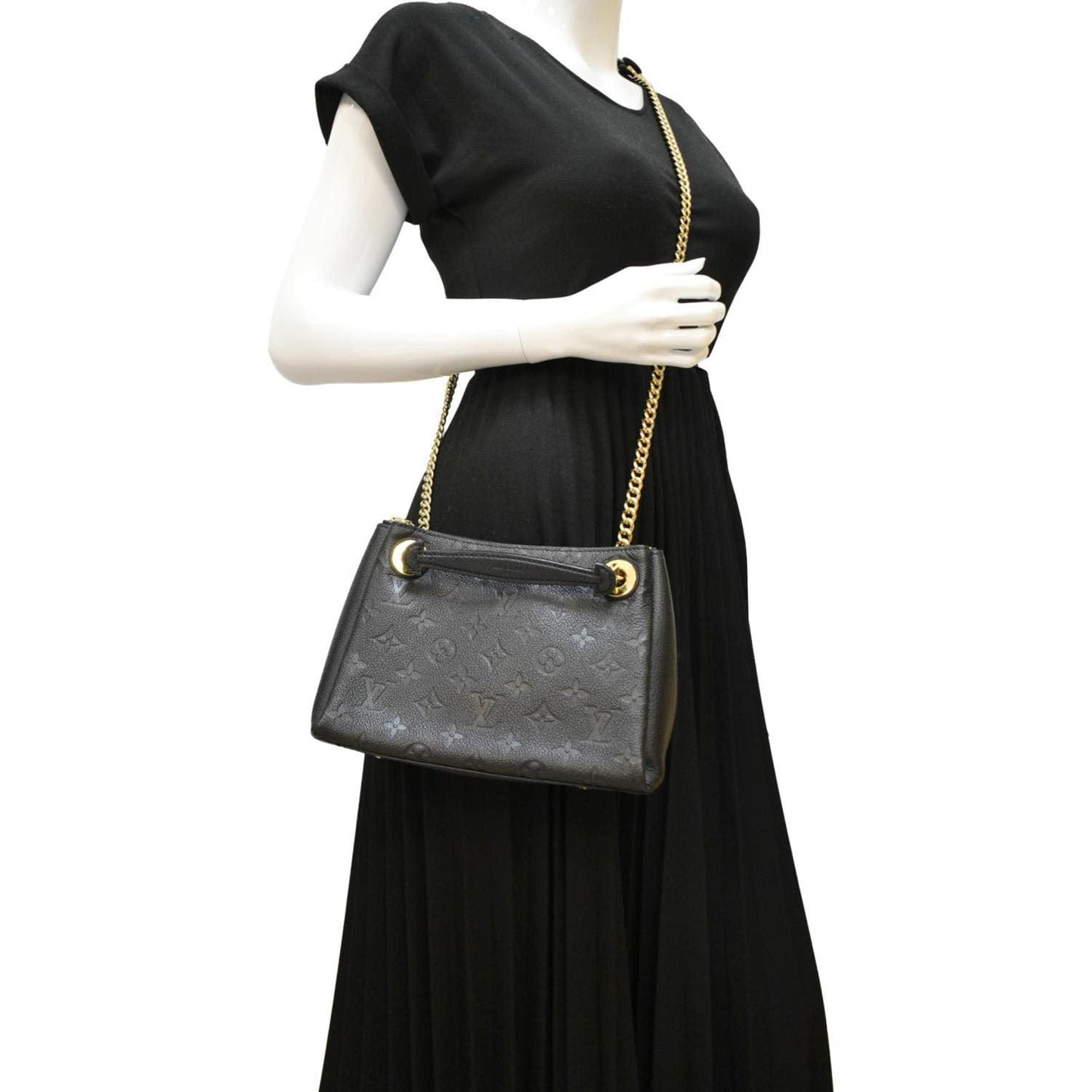 LOUIS VUITTON Surene BB Empreinte Leather Shoulder Bag Black