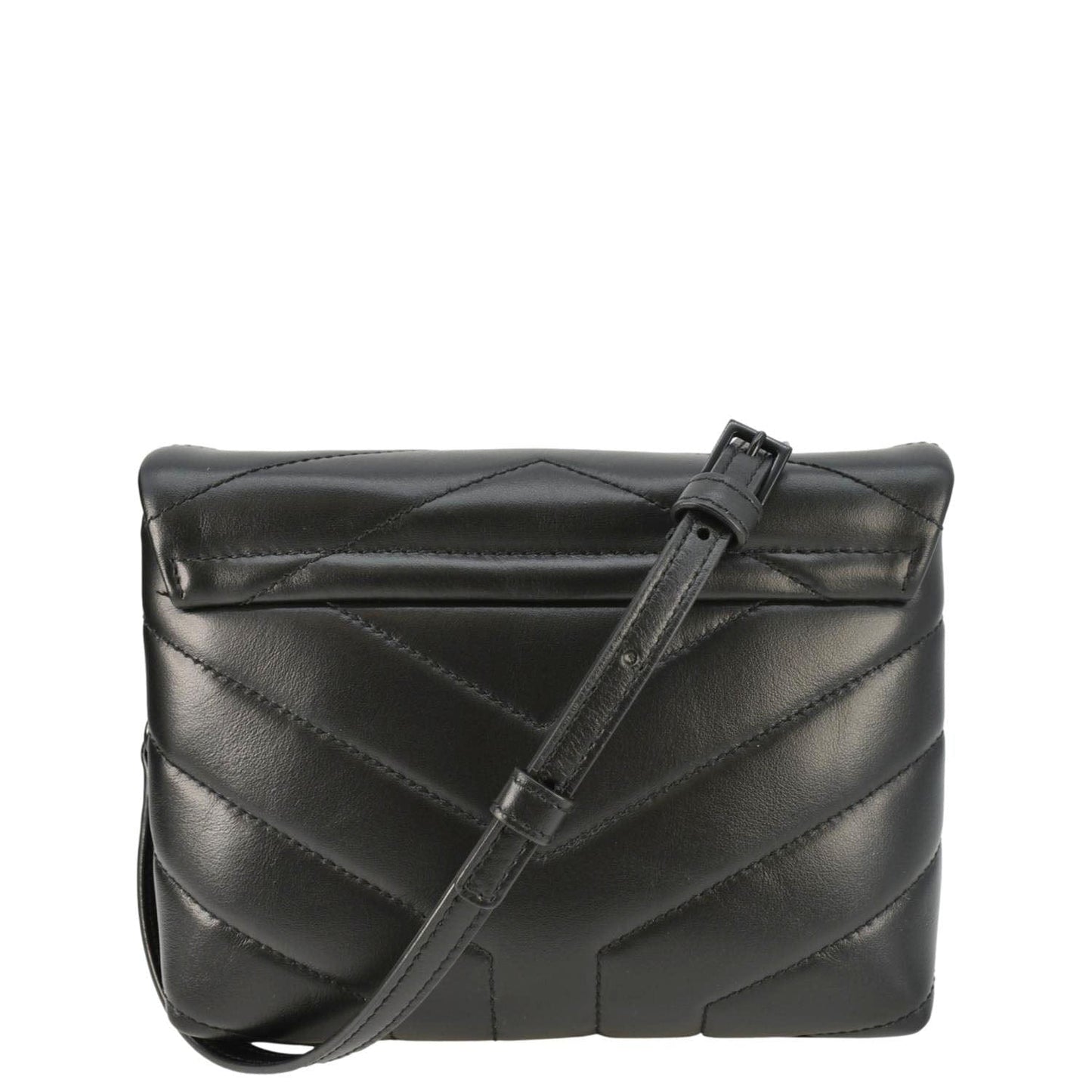 SAINT LAURENT Loulou Toy Quilted Leather Crossbody Bag Black