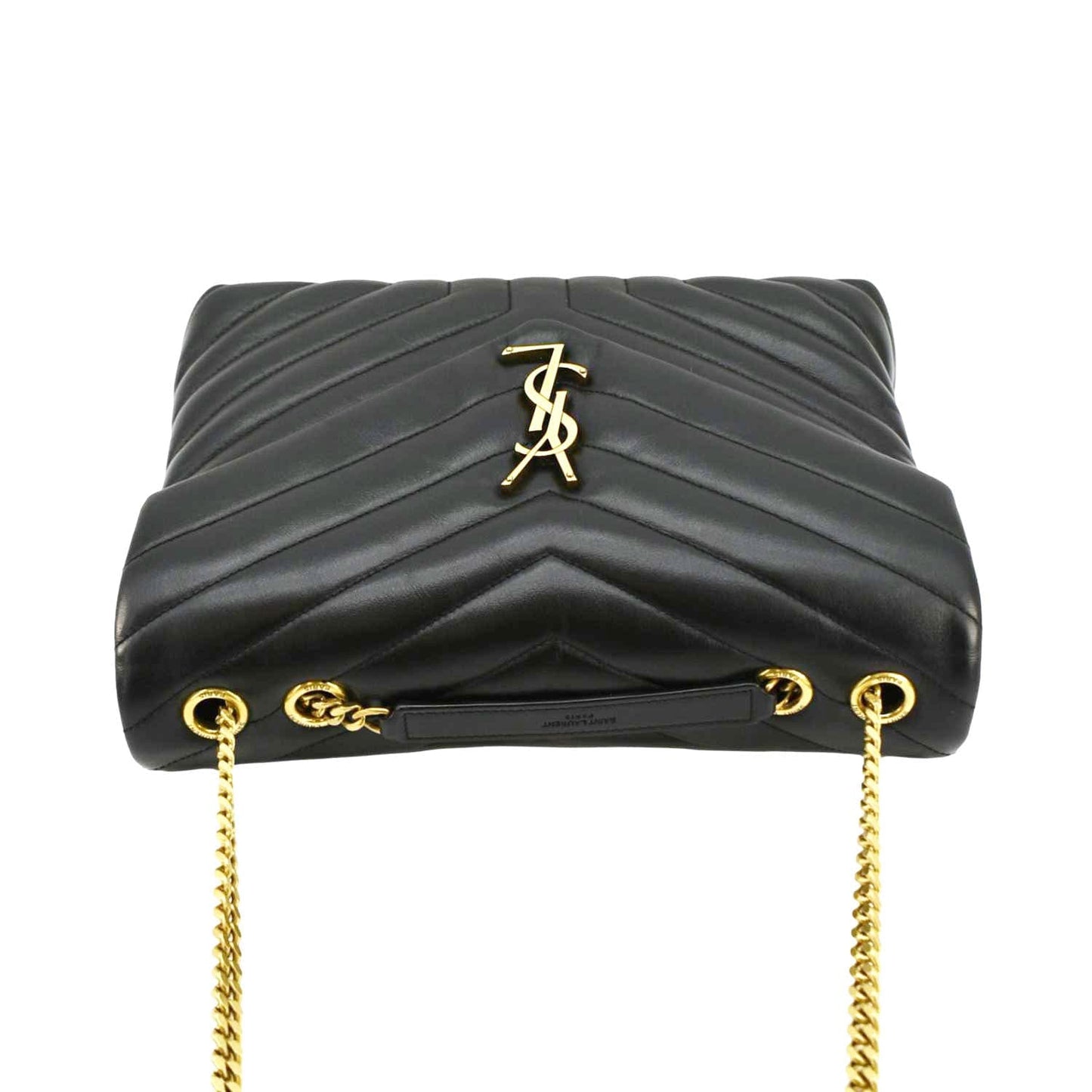 SAINT LAURENT Loulou Medium Quilted Leather Crossbody Bag Black