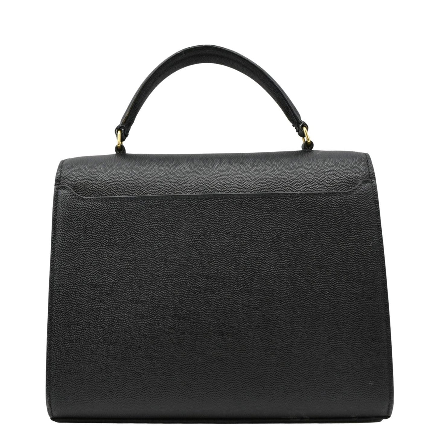SAINT LAURENT Cassandra Top Handle Leather Shoulder Bag Black