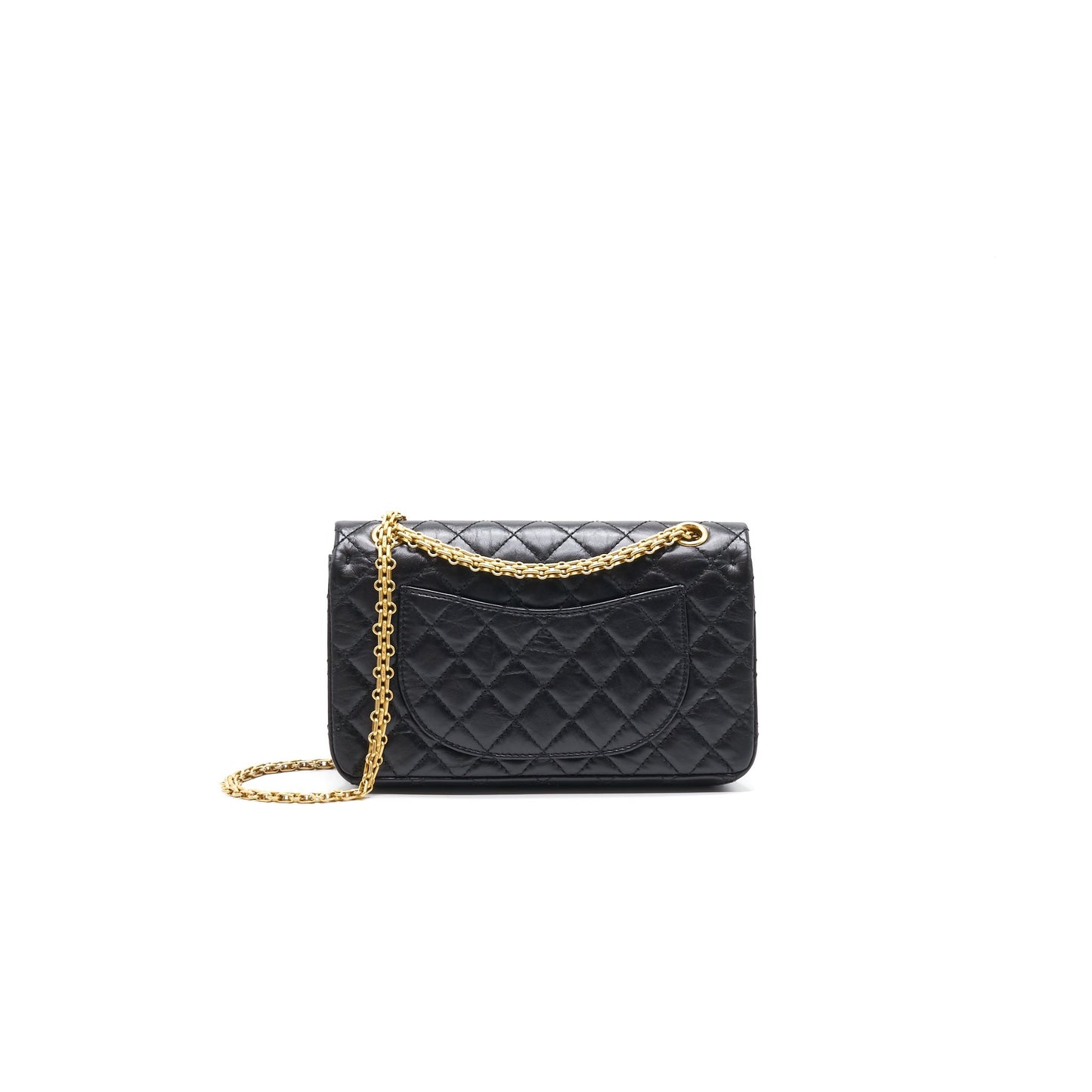 Chanel 2.55 Handbag Aged Calfskin Black
