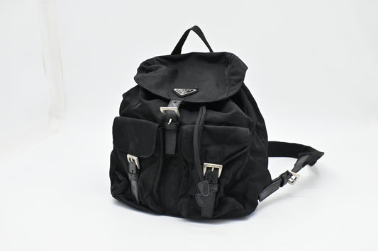 Prada Small Backpack in Black Nylon Canvas