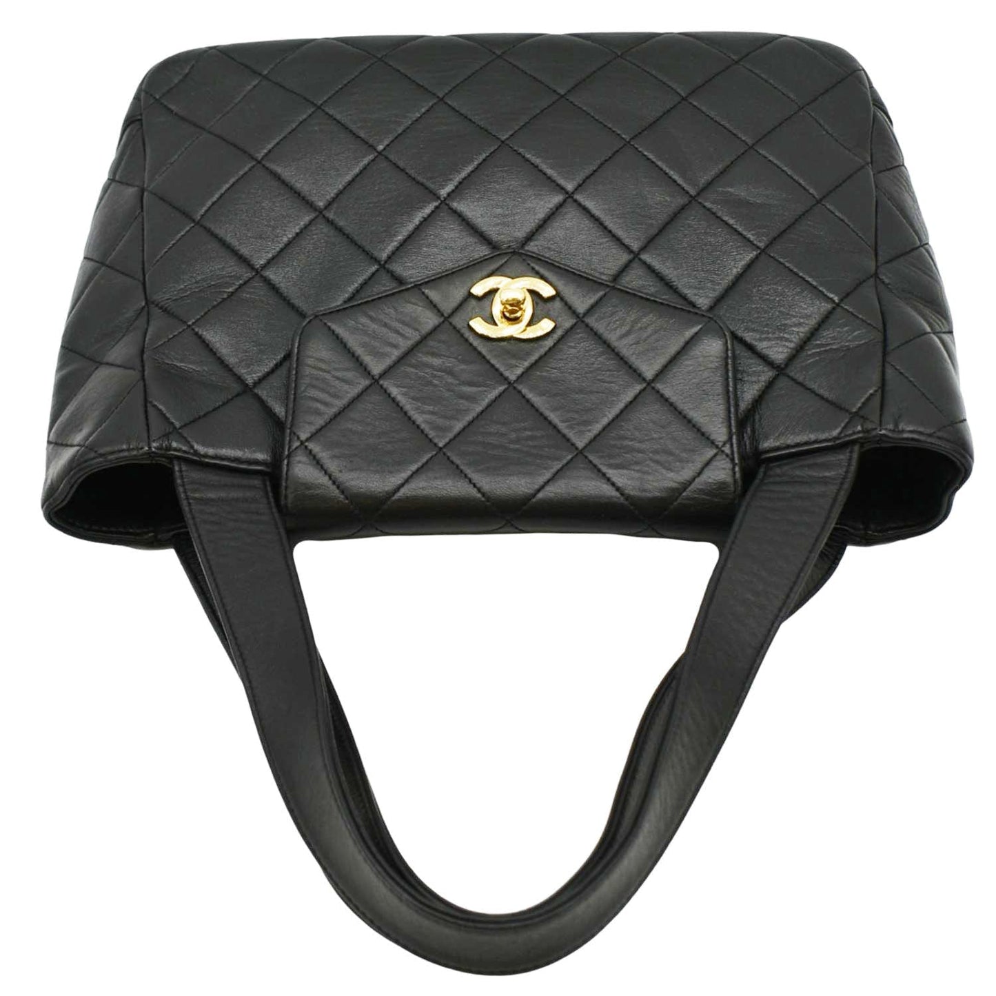 Chanel Classic Flap Quilted Leather Tote Bag Black