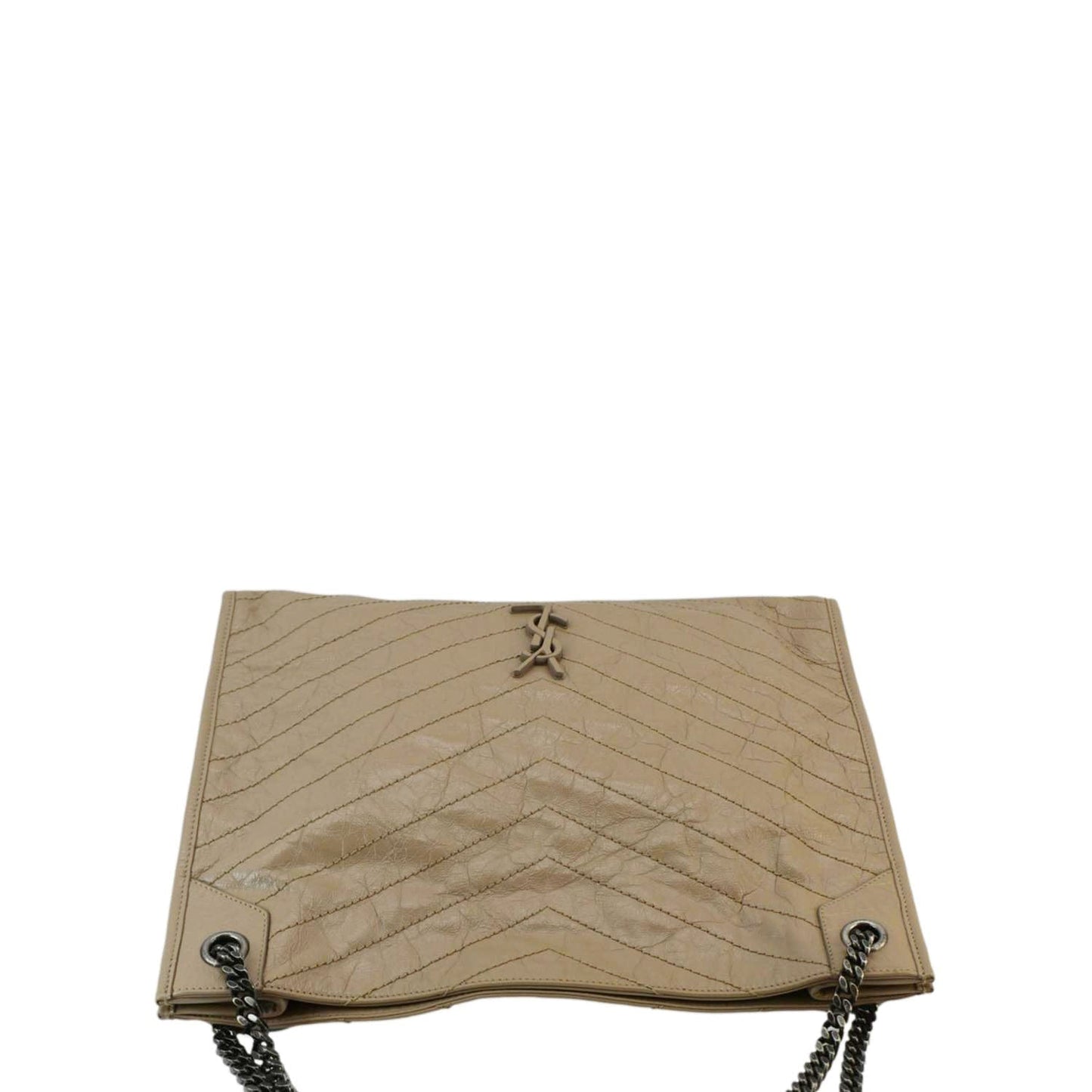 SAINT LAURENT Niki Shopping Leather Tote Bag Brown