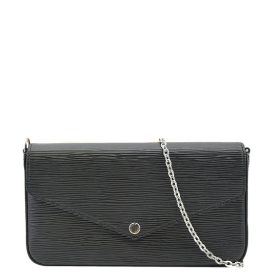 LOUIS VUITTON Felicie Epi Leather Pochette Crossbody Bag Black