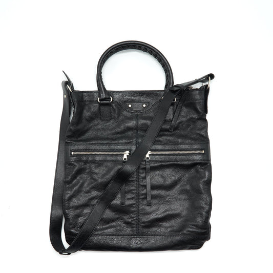Balenciaga Top Handle Vertical Tote Purse Black