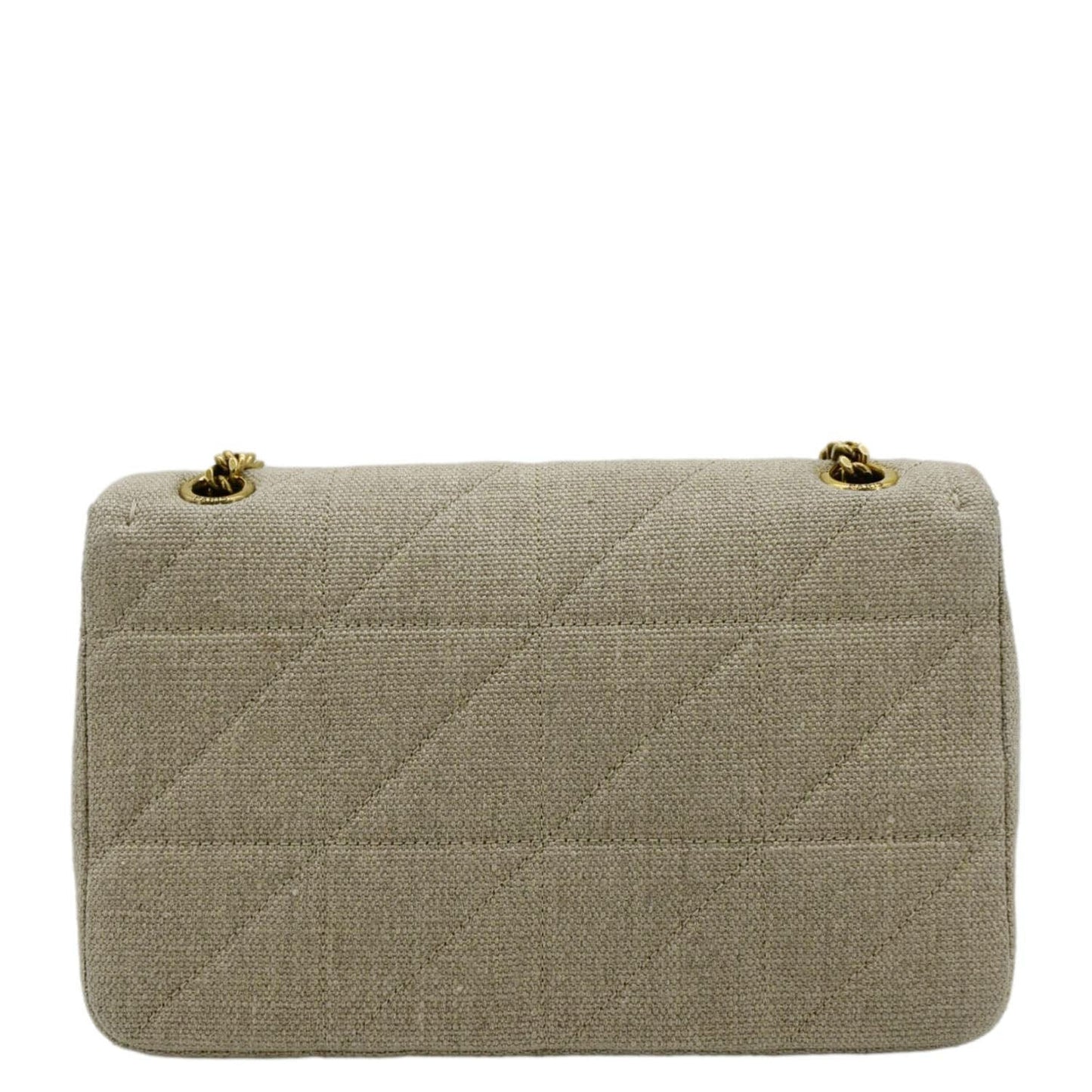 SAINT LAURENT Patchwork Jamie Jersey Wool Shoulder Bag Beige