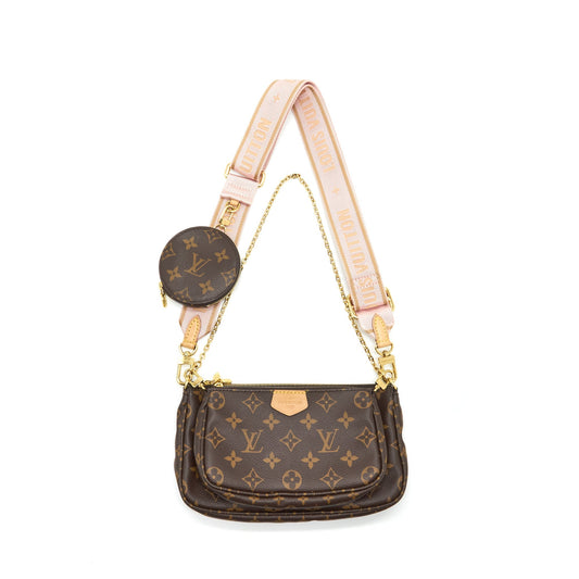 Louis Vuitton Multi Pochette Accessories Rose Clair Monogram Canvas GHW