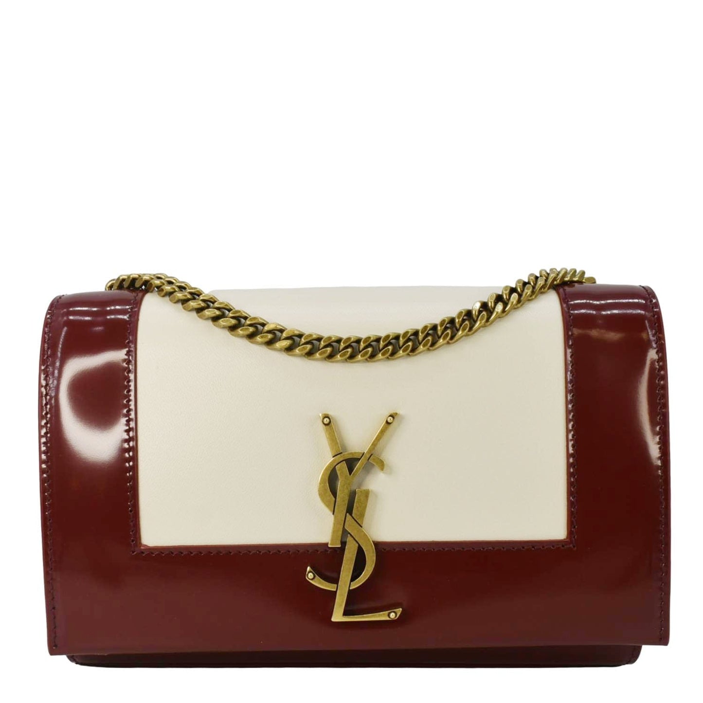 SAINT LAURENT Kate Small Leather Chain Shoulder Bag Burgundy