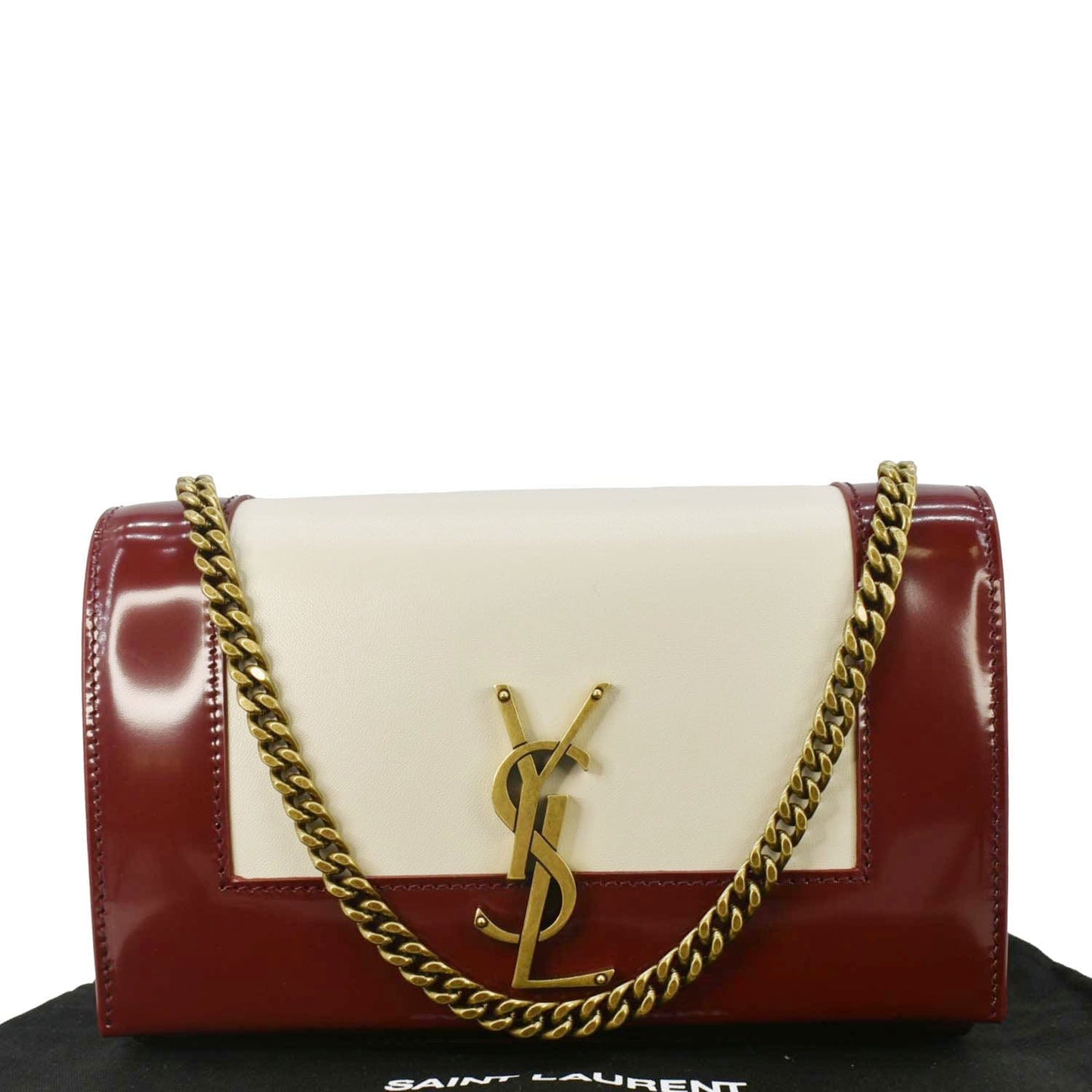SAINT LAURENT Kate Small Leather Chain Shoulder Bag Burgundy