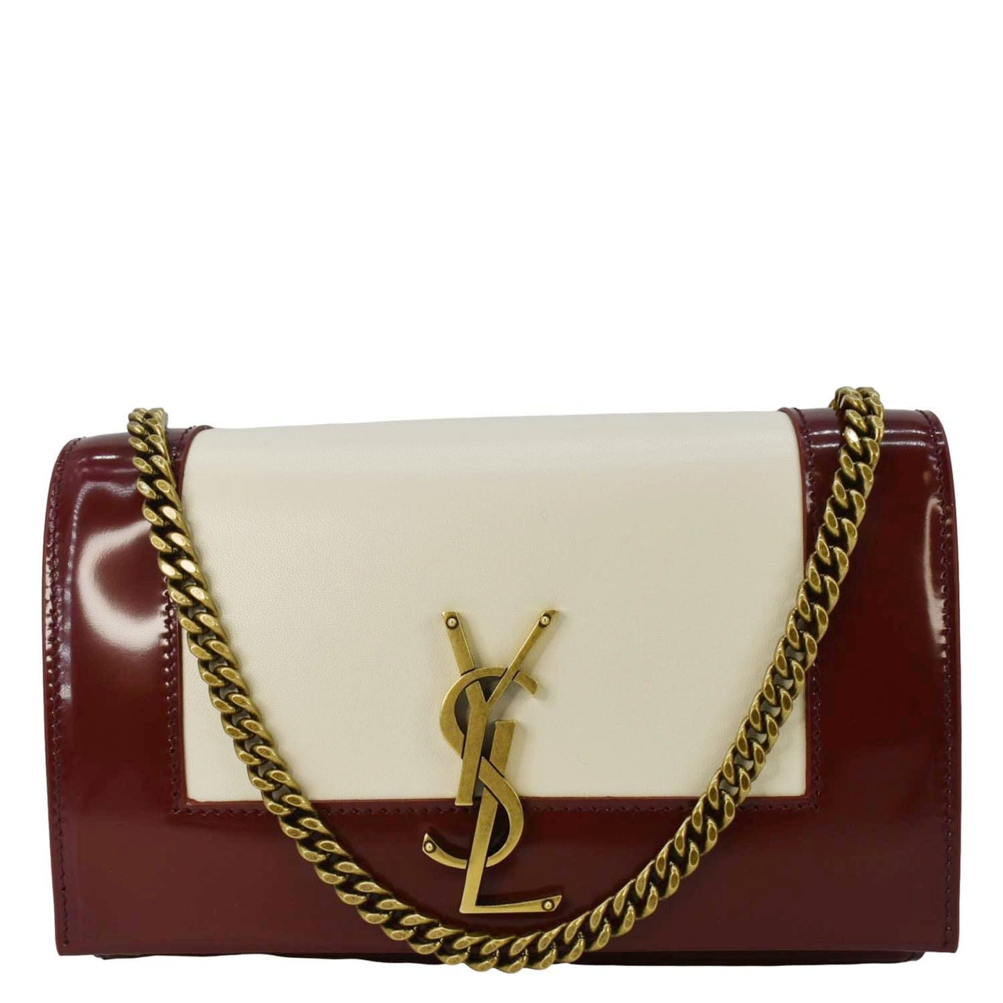 SAINT LAURENT Kate Small Leather Chain Shoulder Bag Burgundy