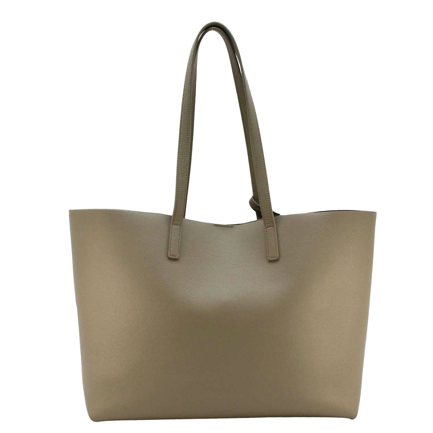 SAINT LAURENT Shopping Leather Tote Bag Gray