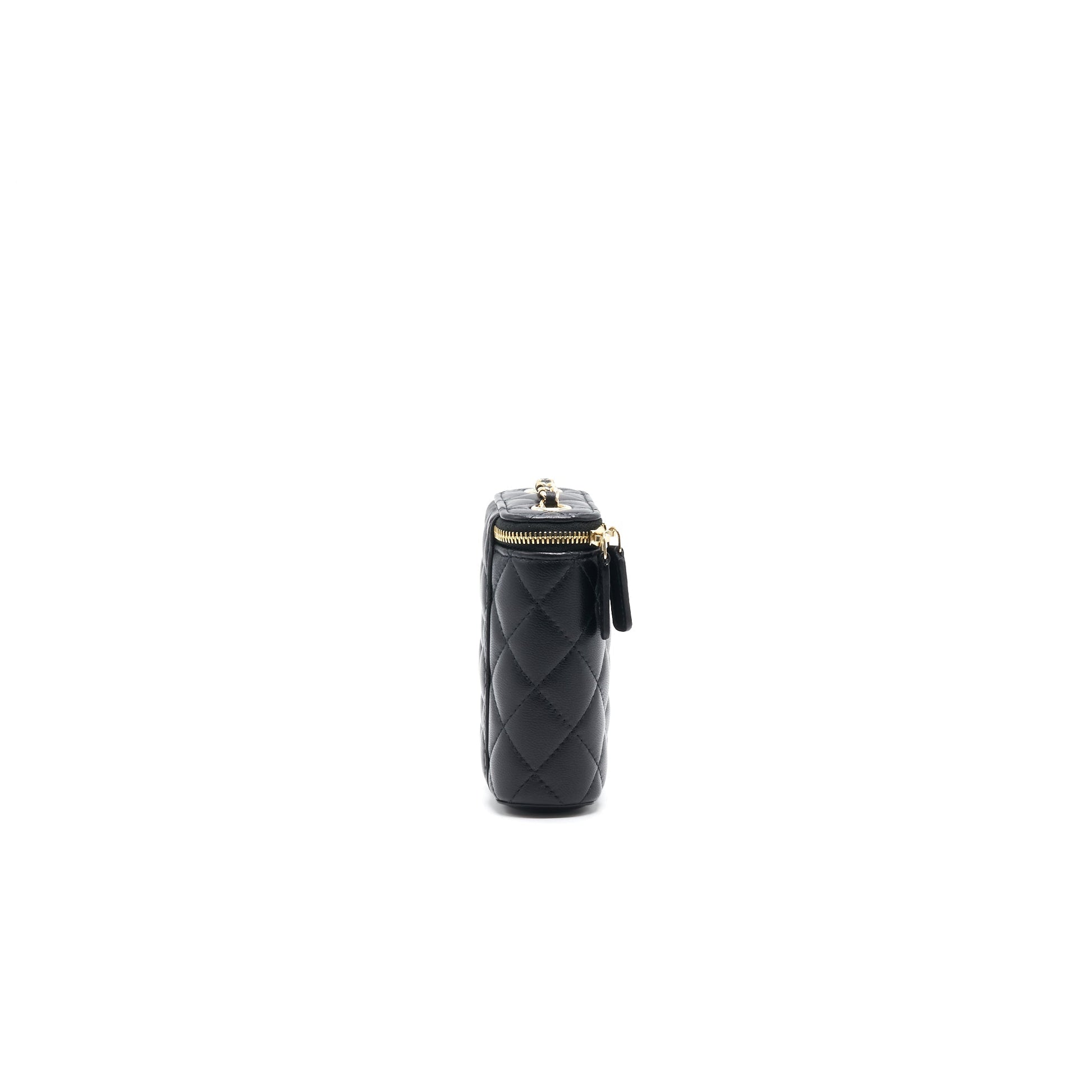 Chanel 21C Long Vanity with Chain Lambskin Black with L