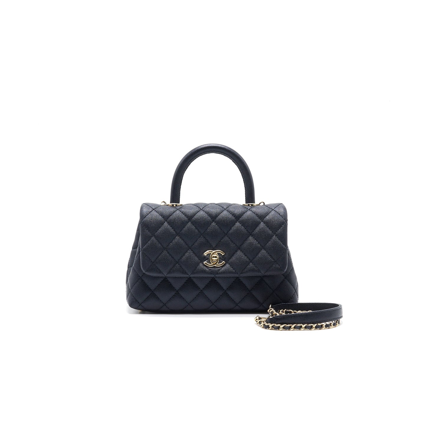 Chanel Mini Coco Handle Iridescent Navy L