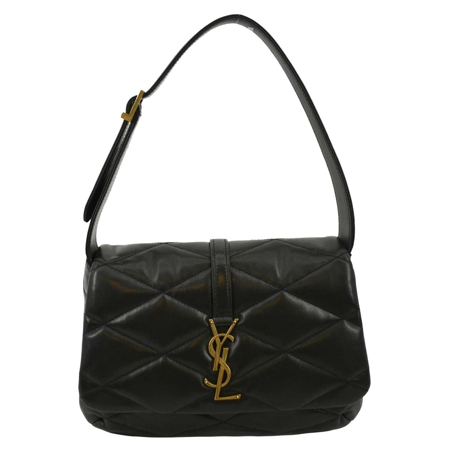 SAINT LAURENT LE 57 Quilted Leather Hobo Bag Black