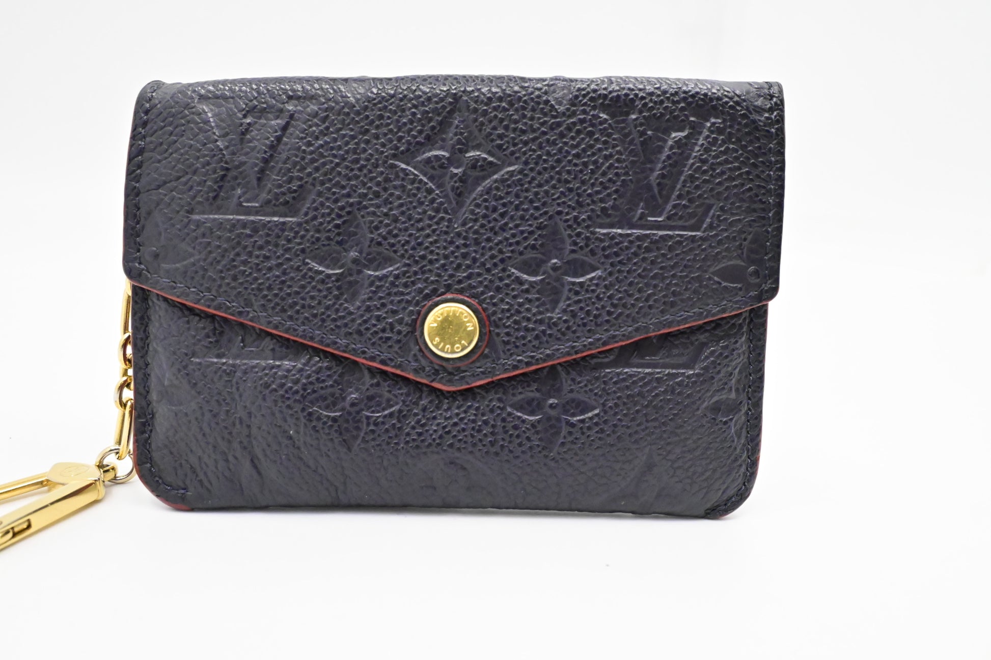 Louis Vuitton Pochette Cles in Marine Rouge Empreinte Leather