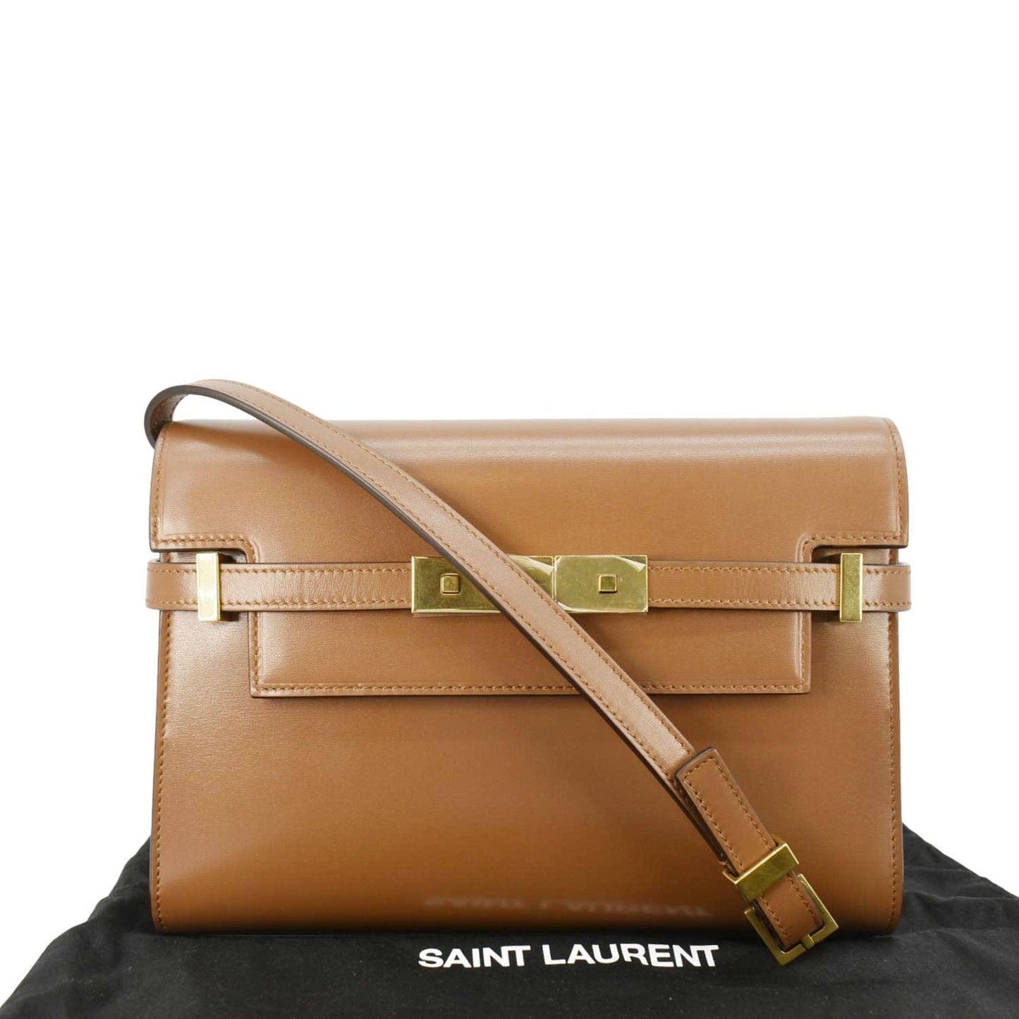 SAINT LAURENT Manhattan Leather Shoulder Bag Brown