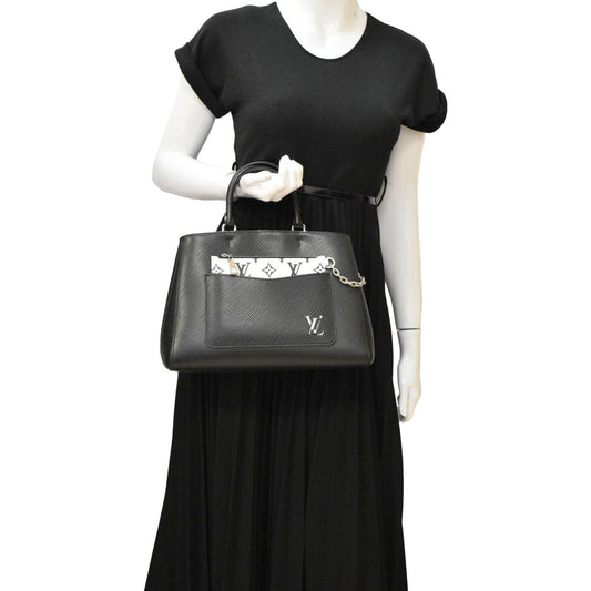 LOUIS VUITTON Marelle MM Epi Leather Tote Shoulder Bag Black