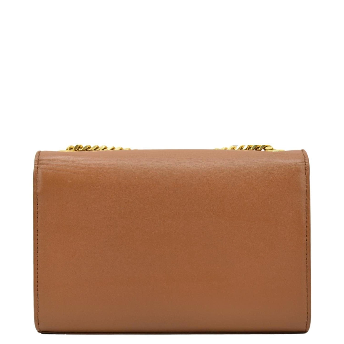 SAINT LAURENT Kate Leather Chain Clutch Crossbody Bag Tan