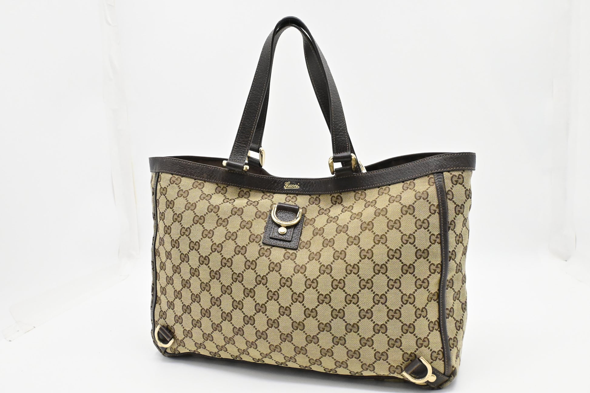 Gucci Abbey Tote Bag in Beige GG Canvas