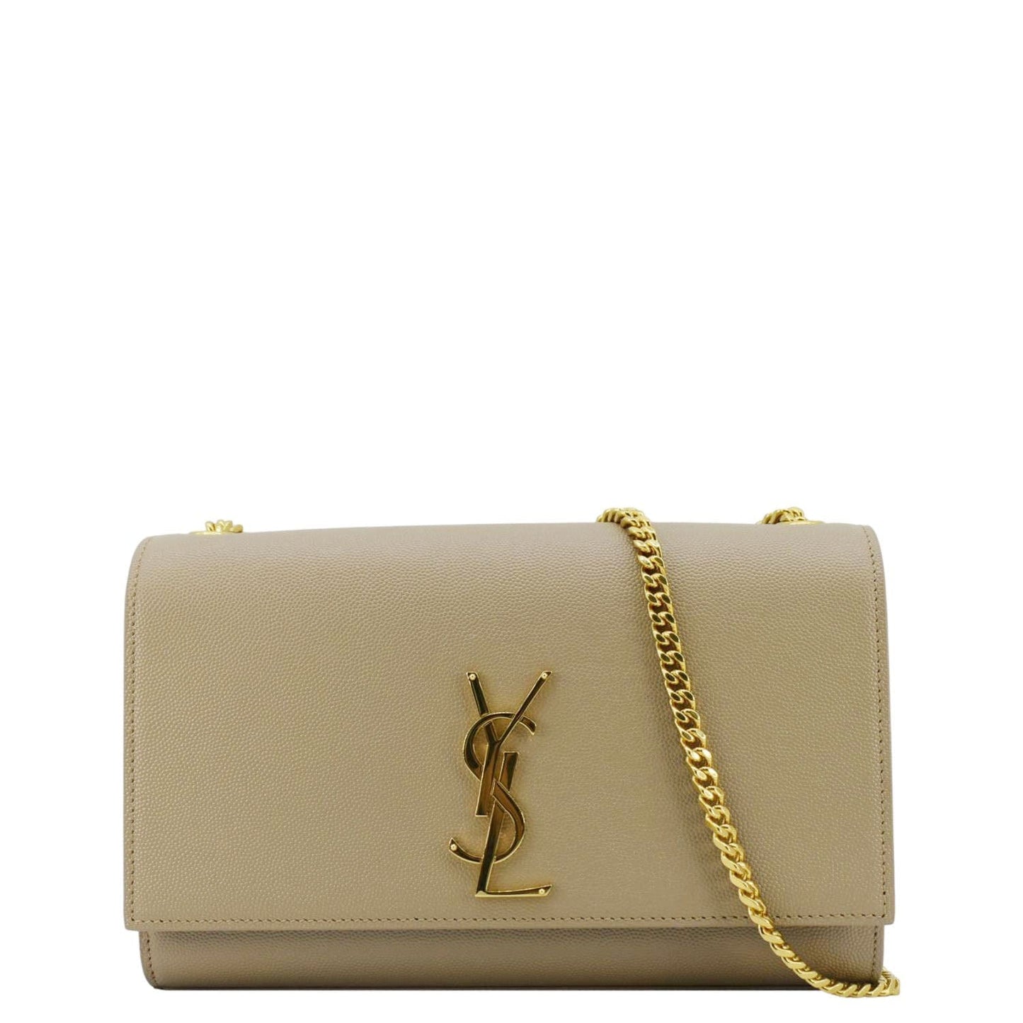 SAINT LAURENT Kate Leather Chain Crossbody Bag Cream