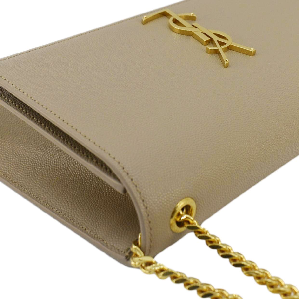 SAINT LAURENT Kate Leather Chain Crossbody Bag Cream