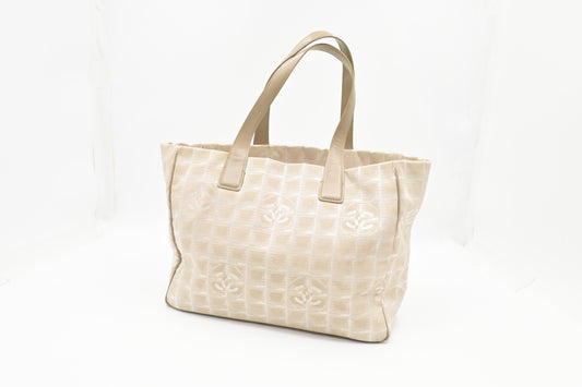 Chanel New Travel Line Tote in Beige Canvas