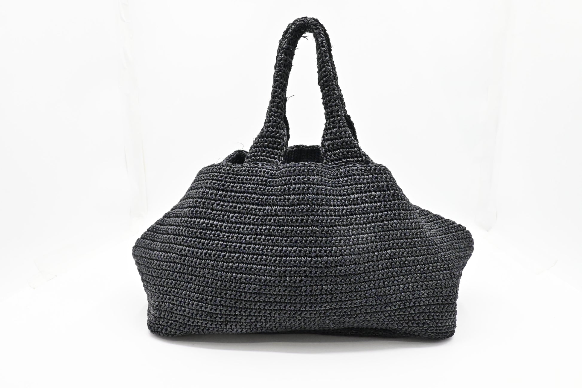 Prada Canapa Tote in Black Raffia