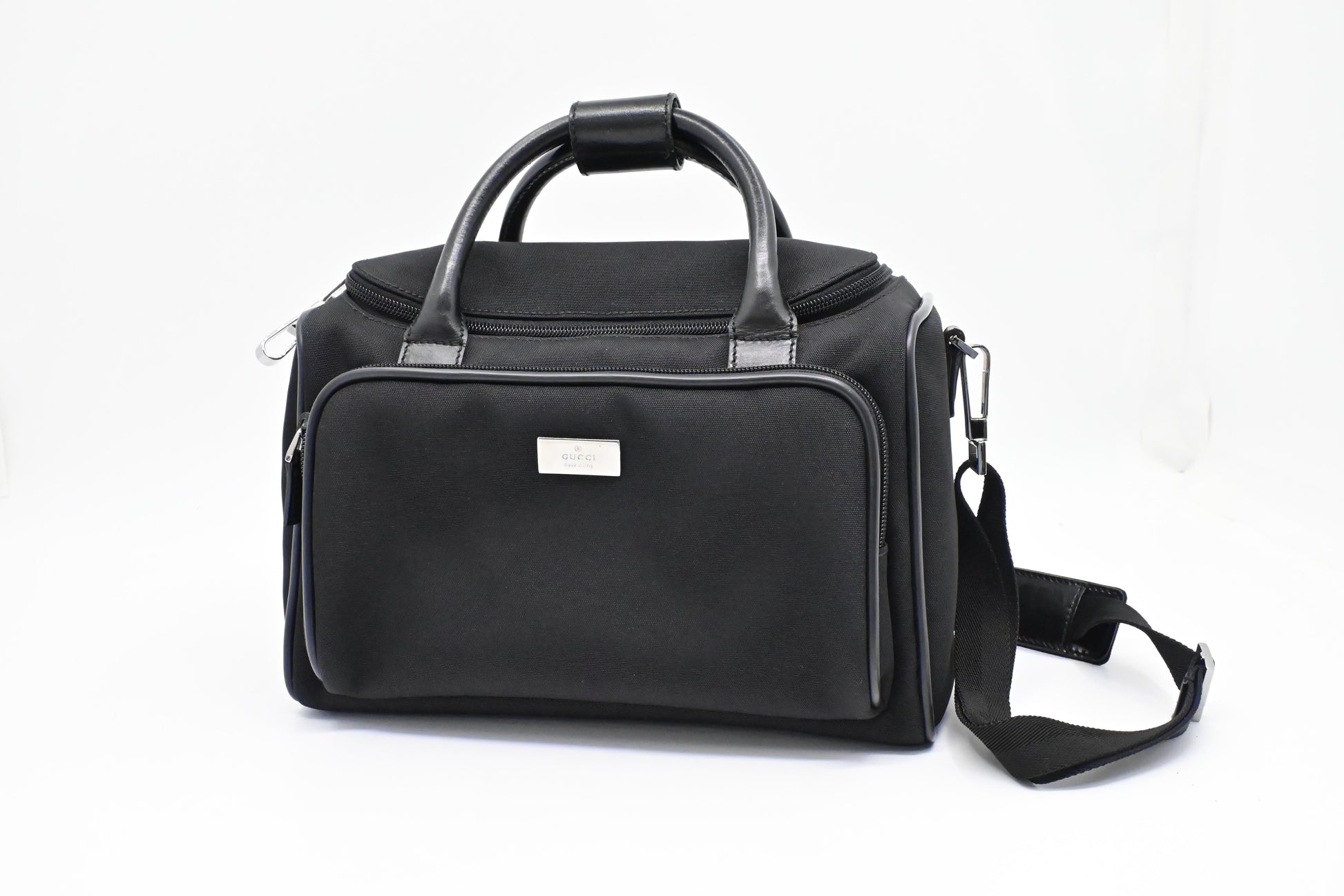 Gucci Cosmetic Shoulder Bag in Black Canvas