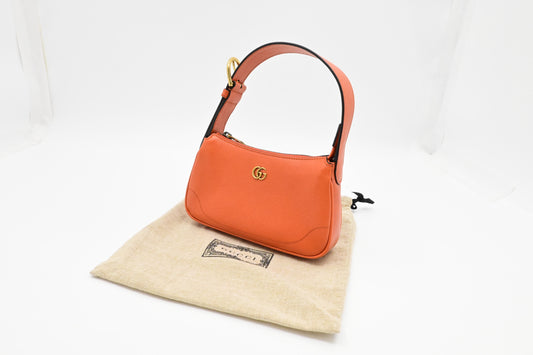 Gucci Aphrodite Shoulder Bag in Orange Leather