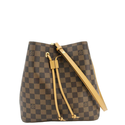 LOUIS VUITTON Neonoe MM Damier Ebene Shoulder Bag Safran