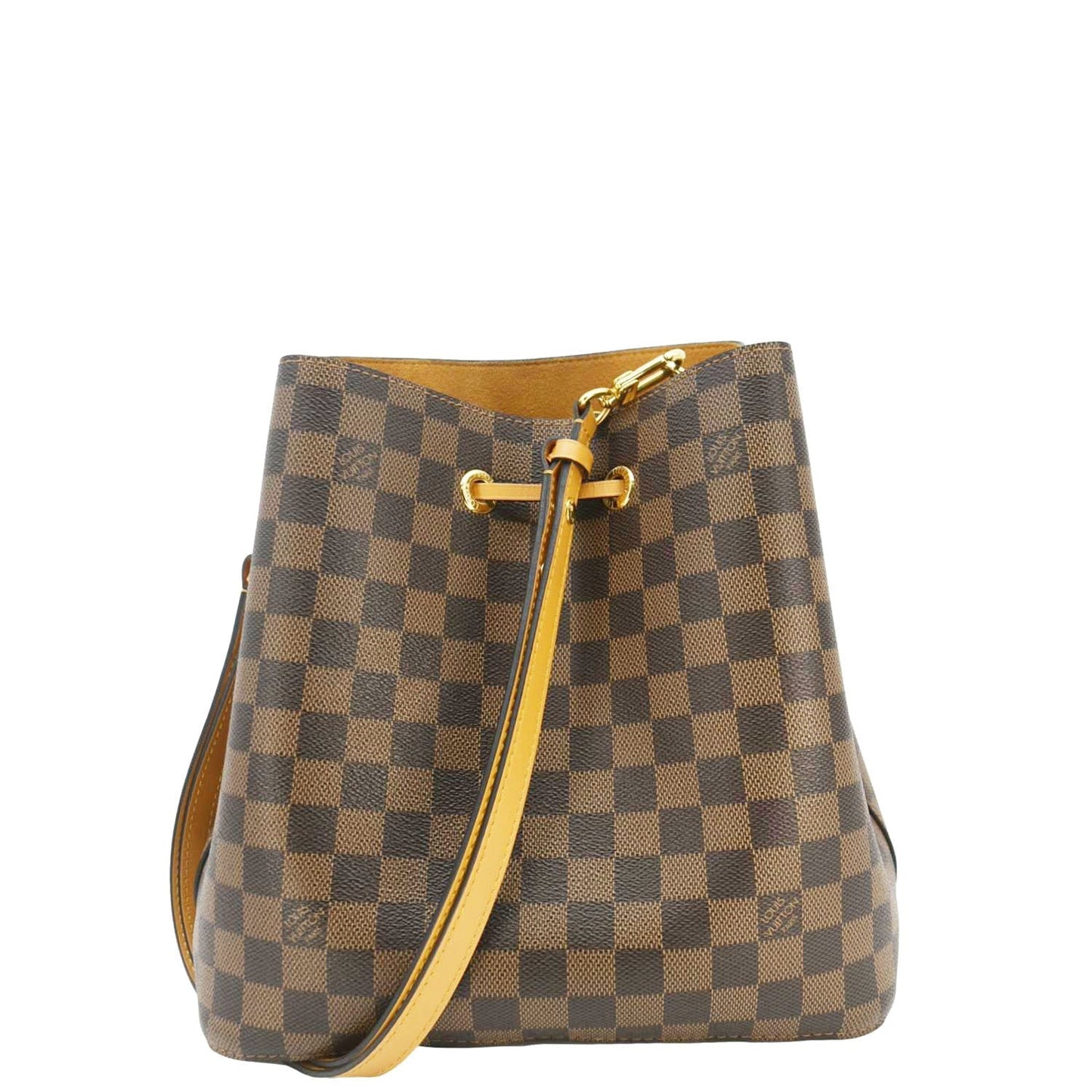 LOUIS VUITTON Neonoe MM Damier Ebene Shoulder Bag Safran