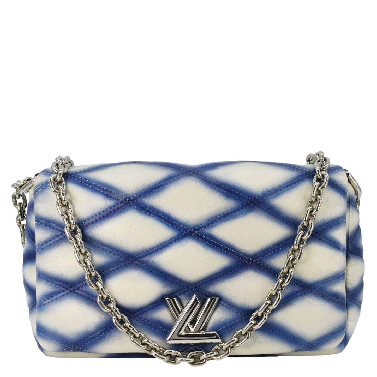 LOUIS VUITTON GO 14 PM Malletage Contraste Leather Shoulder Bag Blue