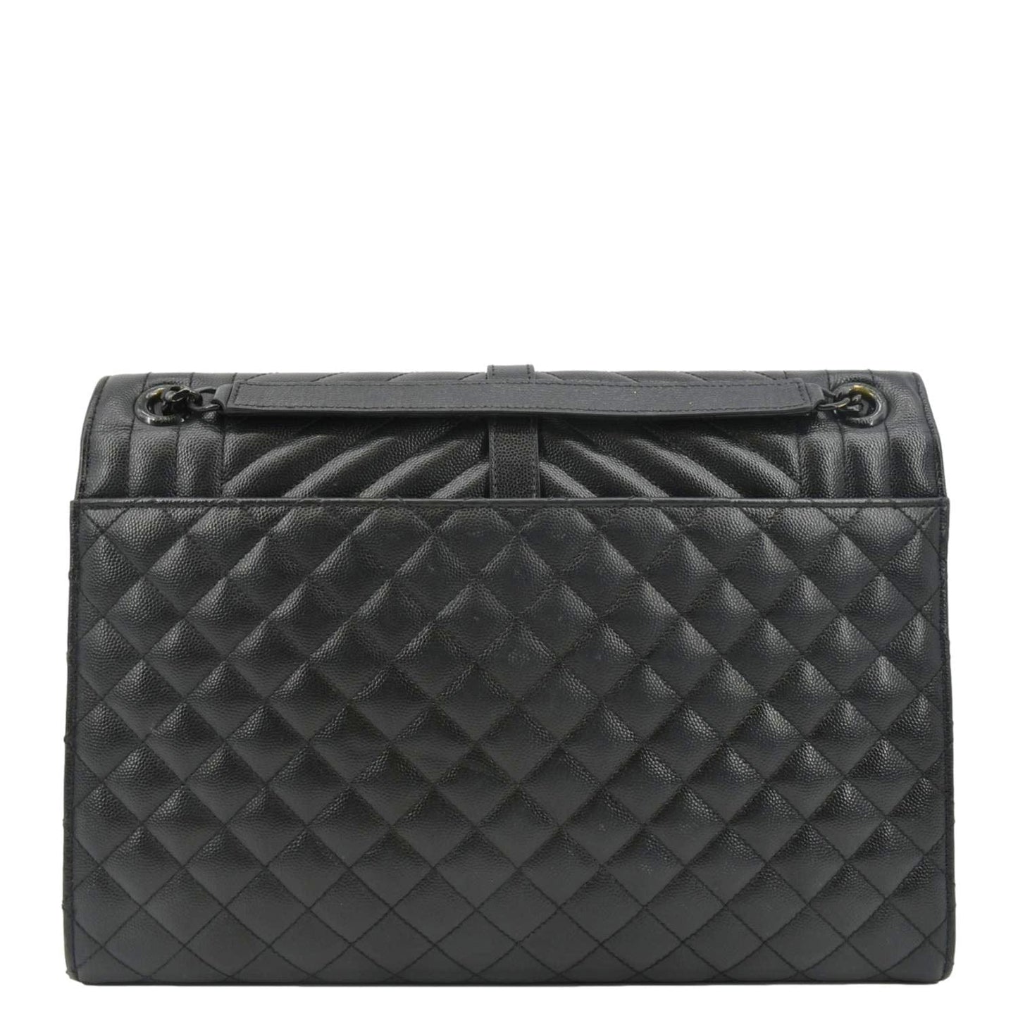 SAINT LAURENT Envelope Mix MatelassÃÂ© Chain Leather Shoulder Bag Black