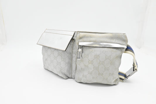 Gucci Waist Bag in Silver GG Canvas