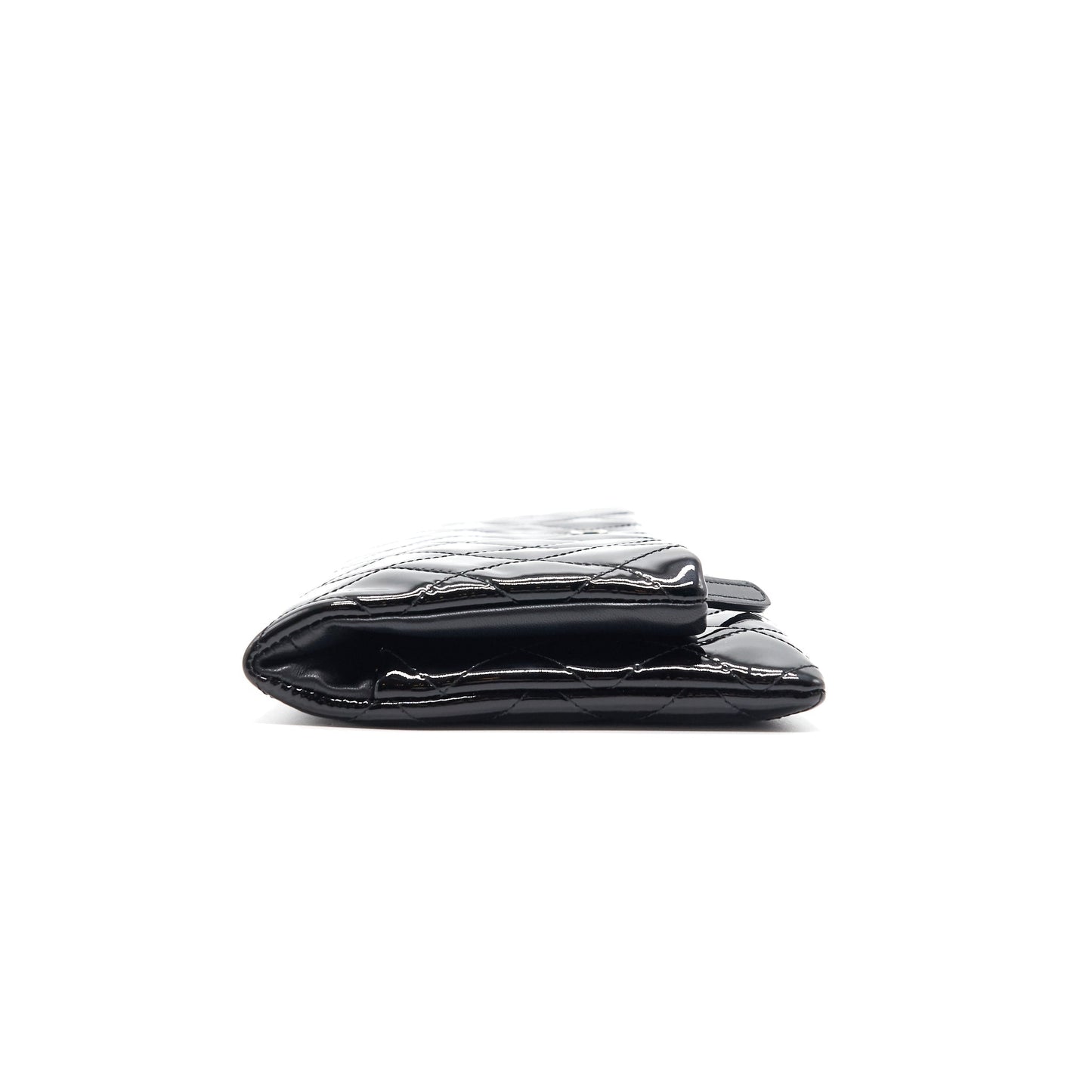 Chanel Patent Leather Fold Over Clutch Black