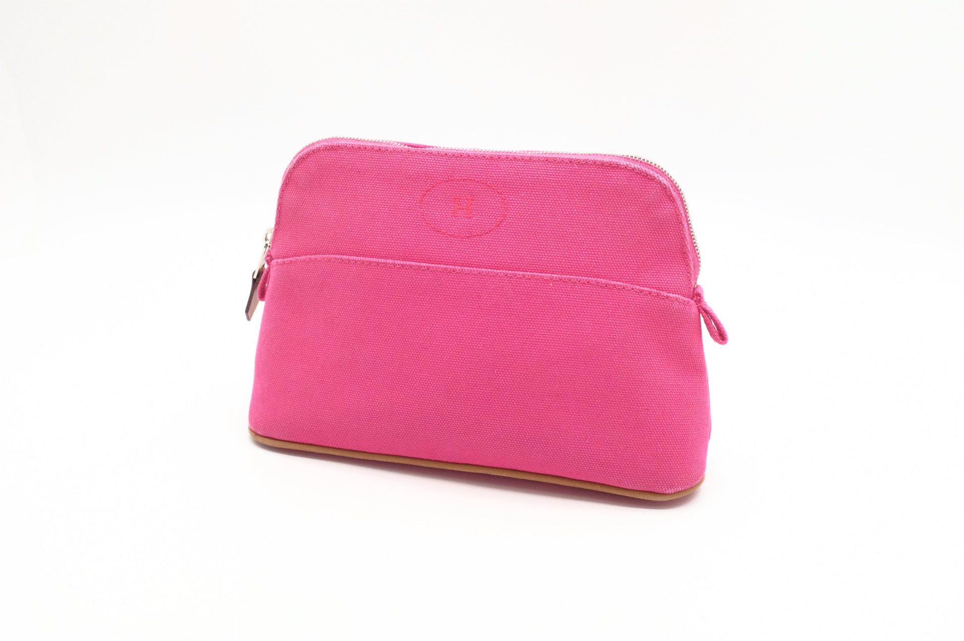 Hermes Mini Bolide Pouch in Pink Canvas