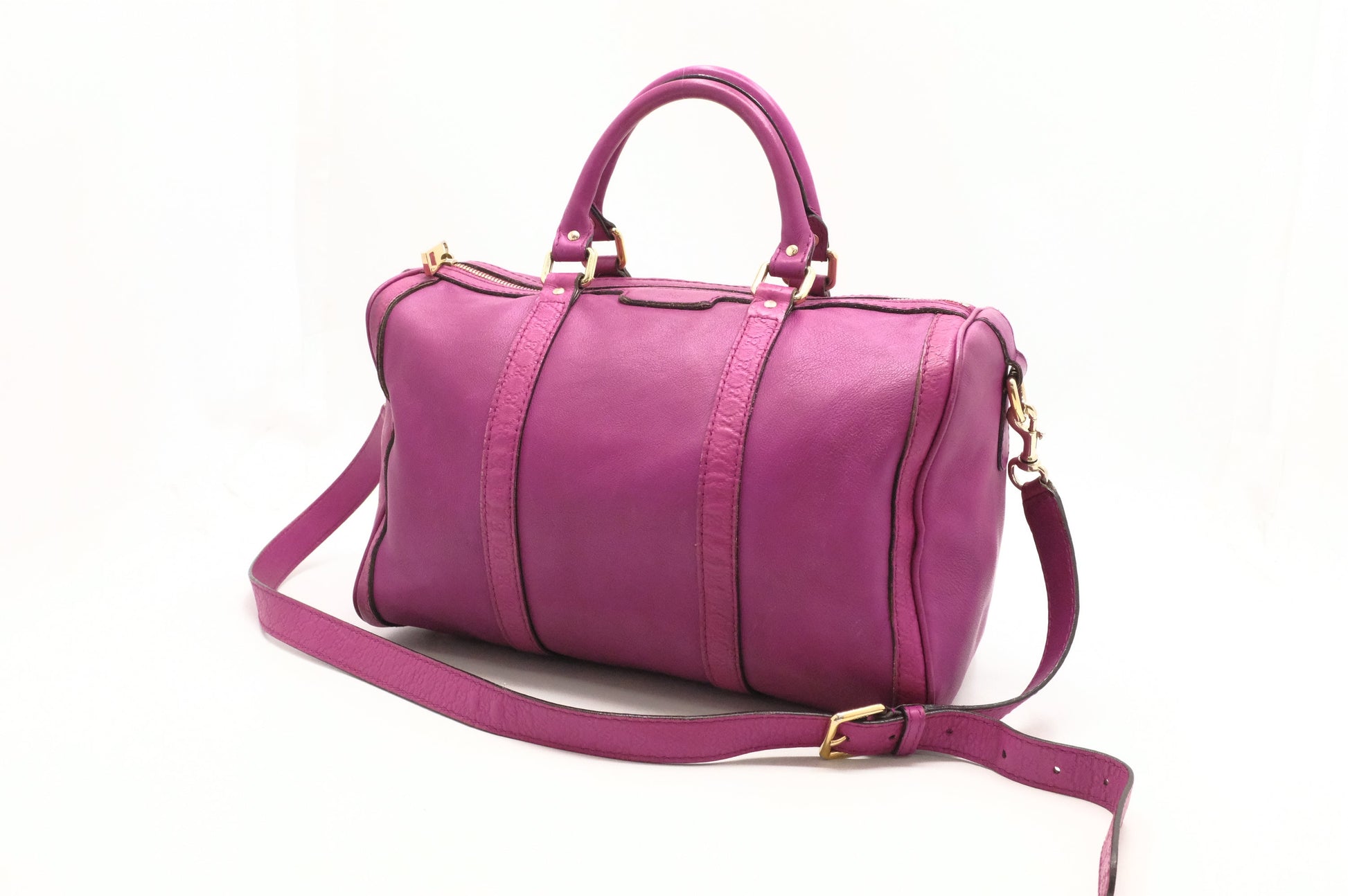 Gucci 2-Way Boston Bag in Magenta Leather