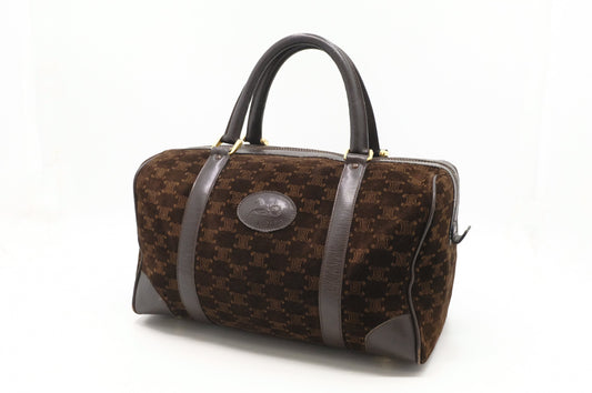 Celine Boston Bag in Brown Suede