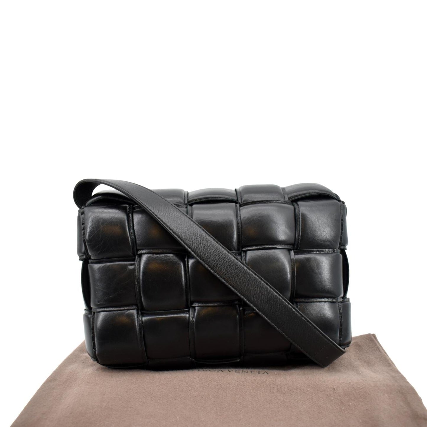 BOTTEGA VENETA Padded Cassette Leather Crossbody Bag Black