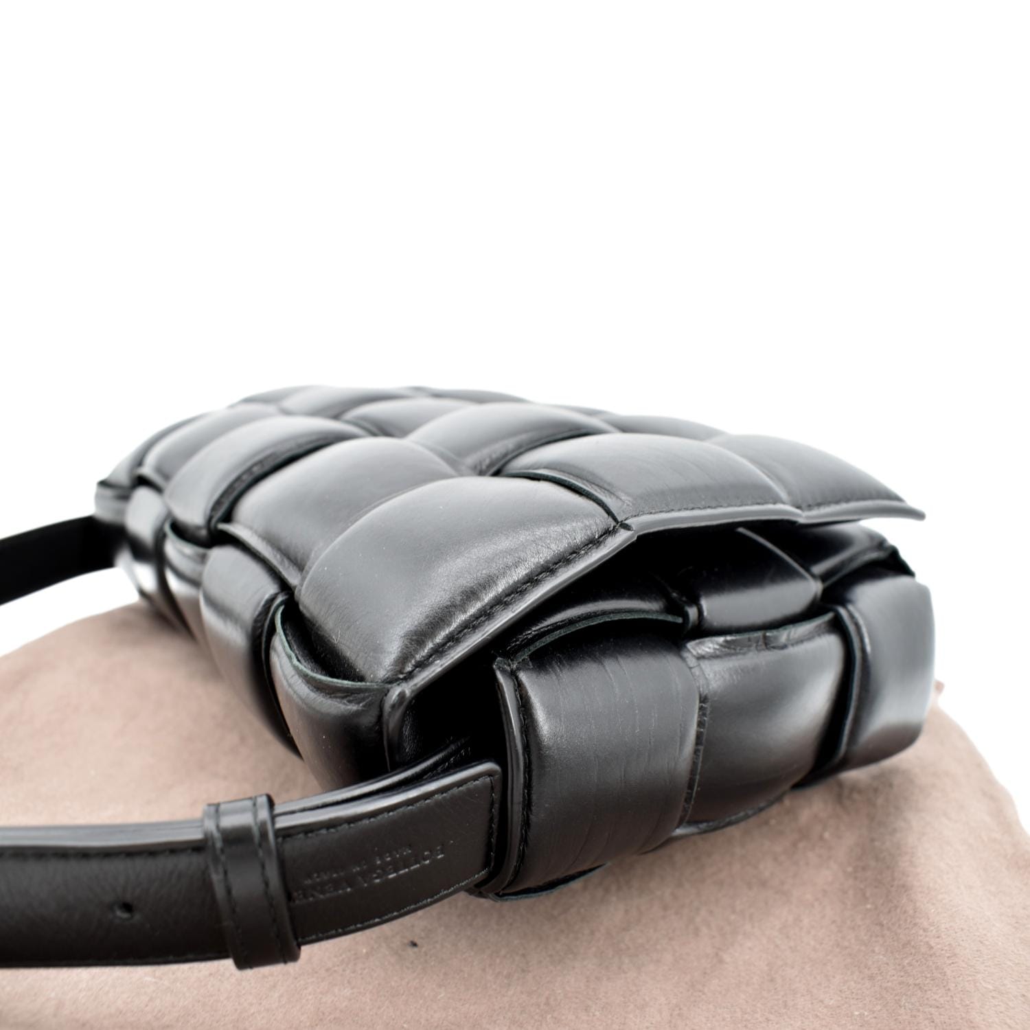 BOTTEGA VENETA Padded Cassette Leather Crossbody Bag Black