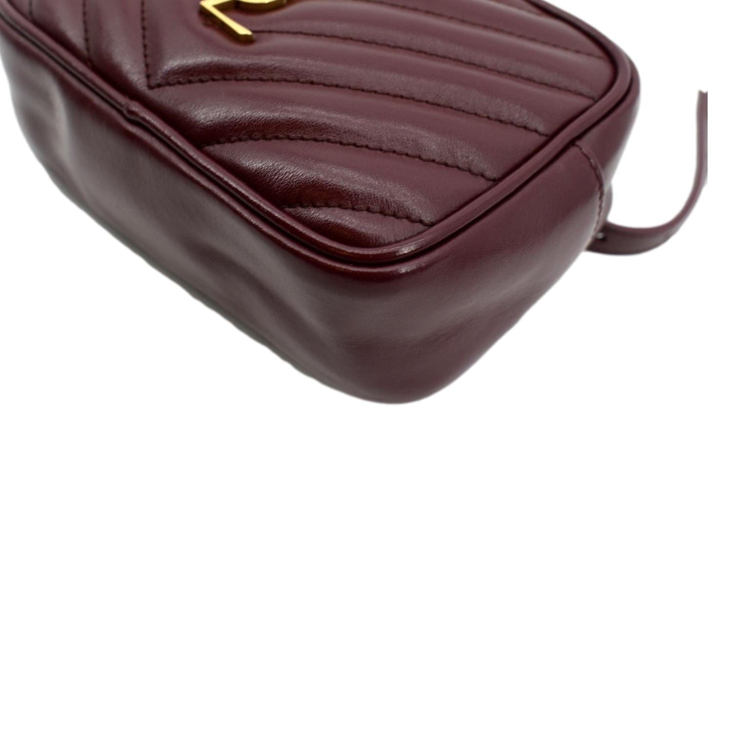 SAINT LAURENT Lou Calfskin Leather Crossbody Belt Bag Red