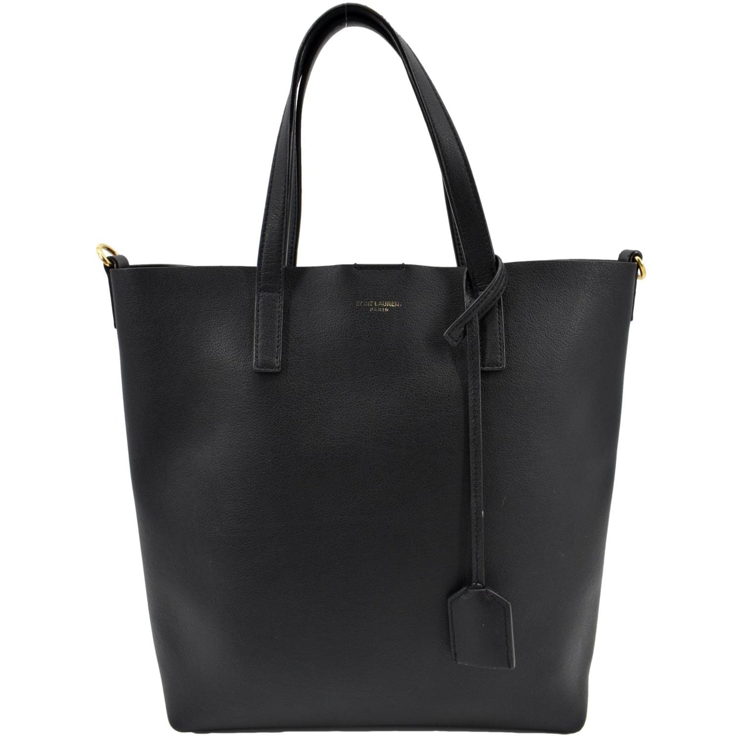 SAINT LAURENT Toy Supple Leather Shopping Tote Bag Black