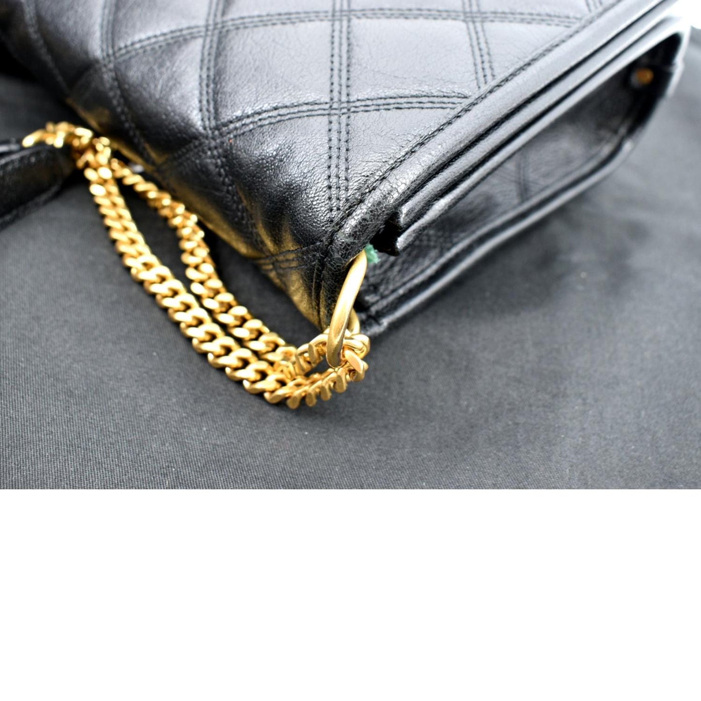 SAINT LAURENT Becky Quilted Leather Shoulder Chain Bag Black