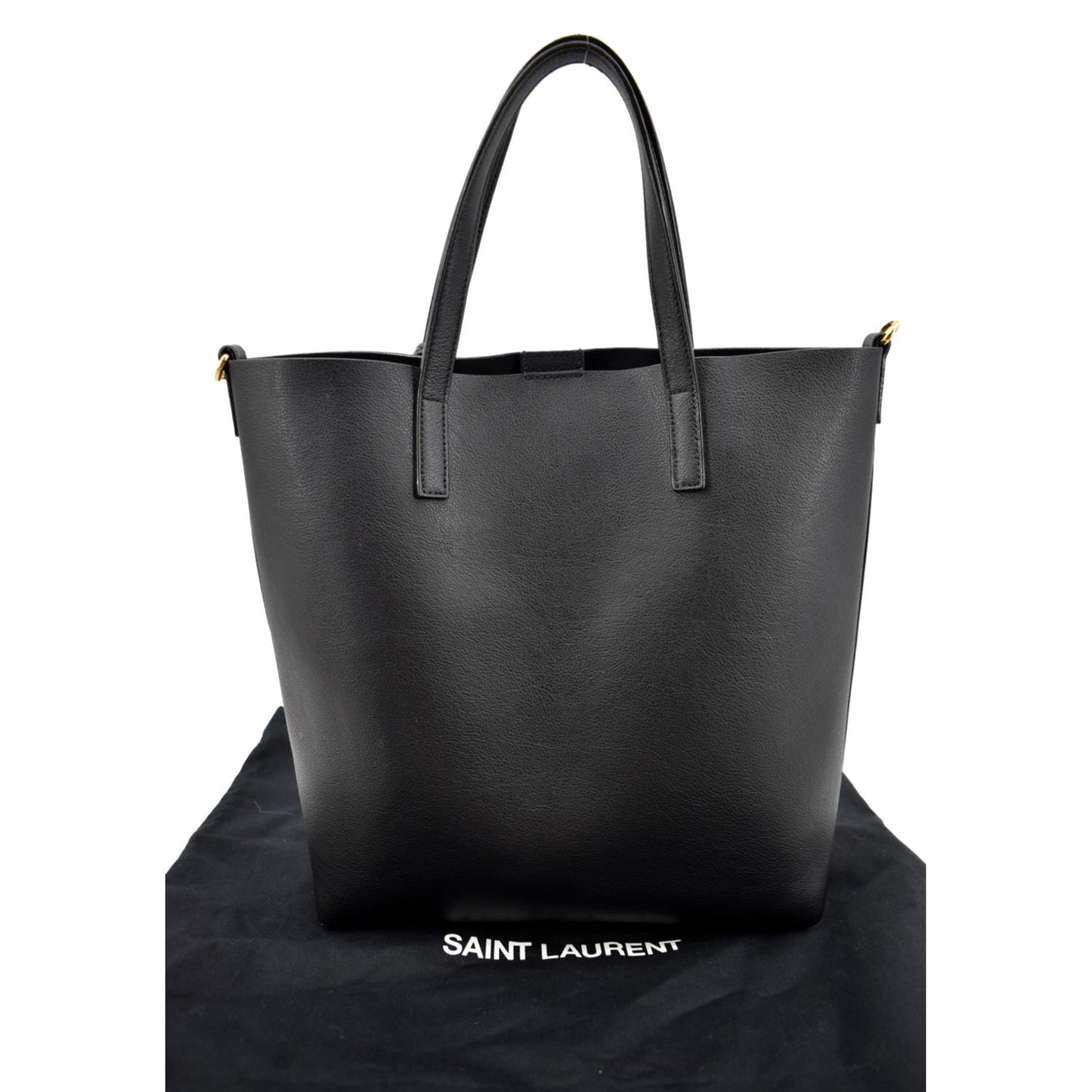 SAINT LAURENT Toy Supple Leather Shopping Tote Bag Black