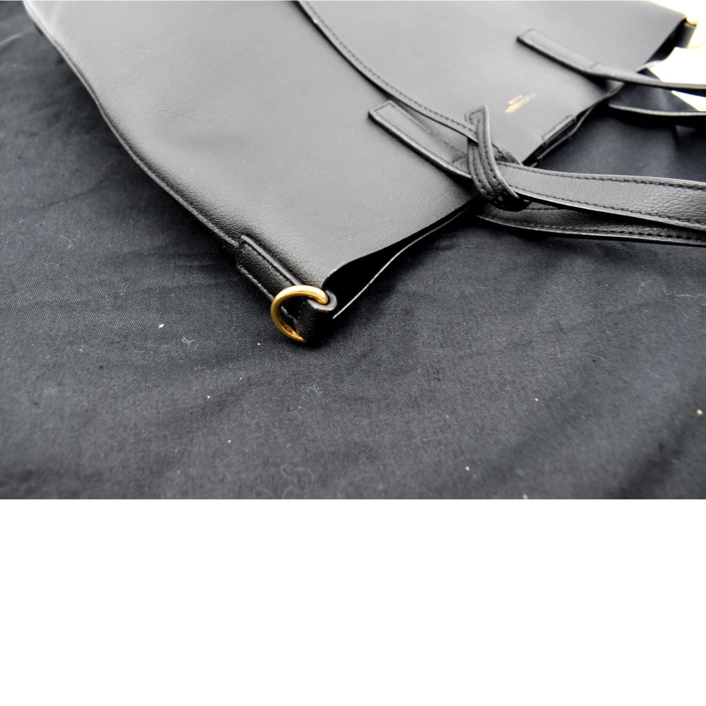 SAINT LAURENT Toy Supple Leather Shopping Tote Bag Black