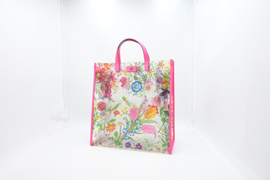 Gucci Tote in Clear Flora Vinyl