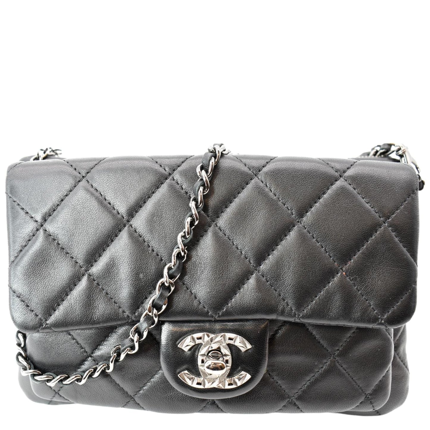 CHANEL Mineral Nights Flap Quilted Leather Shoulder Bag Black